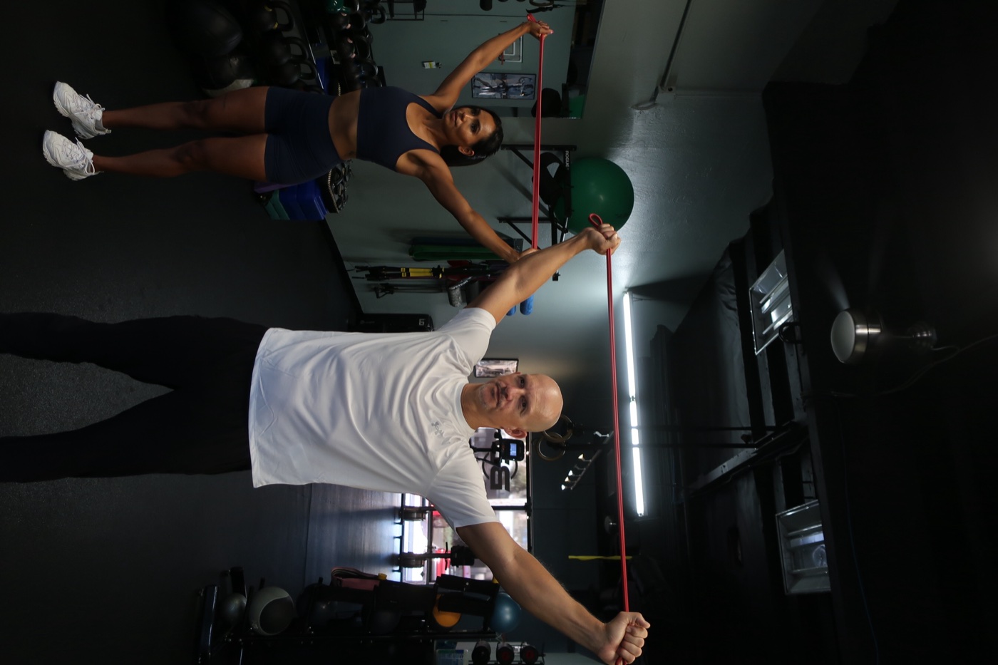 Resistance band warm-up at WERX Personal Training